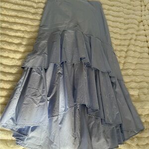 Elegant Blue Tiered Skirt